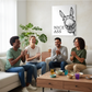 Decoração de parede engraçada com um burro a preto e branco