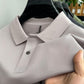 Camiseta casual de negócios de manga curta com lapela para homem