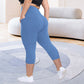 Leggings capri de cintura alta para mulheres de tamanhos grandes