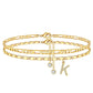 Pulseira de tornozelo em camadas dourada para mulher