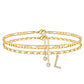 Pulseira de tornozelo em camadas dourada para mulher