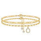 Pulseira de tornozelo em camadas dourada para mulher