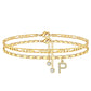 Pulseira de tornozelo em camadas dourada para mulher