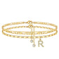 Pulseira de tornozelo em camadas dourada para mulher