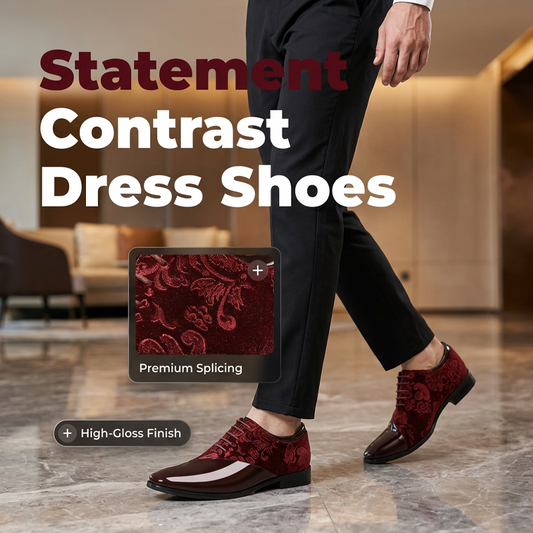 Sapatos sociais com detalhes contrastantes