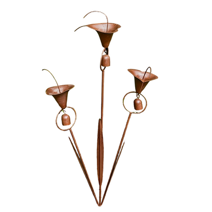 Palo de jardim para lírios-de-calla com sinos
