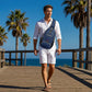 Mala de ombro tipo sling para homem, para atividades ao ar livre