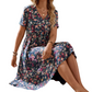 🌸 DESCONTO DE 50% POR TEMPO LIMITADO! ✨ Vestido de verão para mulher – padrão floral, decote em V, leve