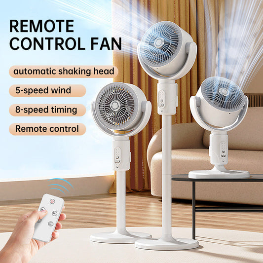 Ventilador com controlo remoto, altura ajustável e oscilação automática - Para secretária, de pé ou de chão