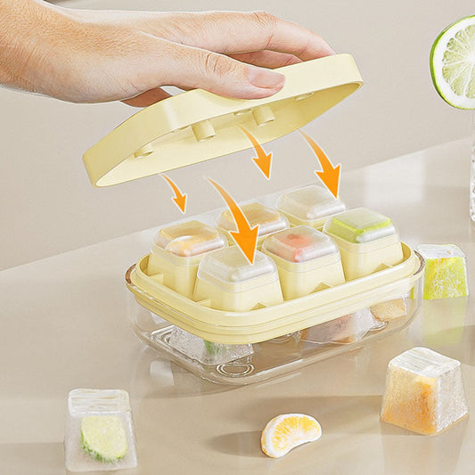 Mini-bandeja para cubos de gelo de 6 compartimentos, de qualidade alimentar e fácil de desmoldar