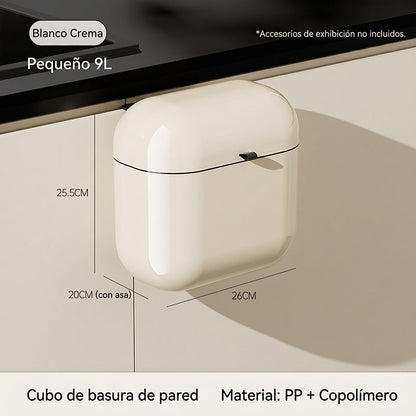 Caixote do lixo de cozinha de parede com tampa