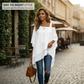 Blusa feminina casual de corte largo e assimétric