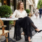 Calças de chiffon para senhora com perna larga – assimétricas e elegantes ✨ Para o dia a dia e as féria