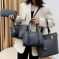 👜 Conjunto elegante de 6 bolsas para mãe e filho – Estampadas, versáteis: bolsa de ombro, bolsa a tiracolo e bolsa de mão para o dia a dia