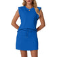 🌺🔥 50 % DE DESCONTO ⏰ Conjunto moderno para mulher – top sem mangas e saia com cordão ✨ leve, elegante e perfeito para o verão