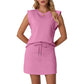 🌺🔥 50 % DE DESCONTO ⏰ Conjunto moderno para mulher – top sem mangas e saia com cordão ✨ leve, elegante e perfeito para o verão