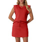 🌺🔥 50 % DE DESCONTO ⏰ Conjunto moderno para mulher – top sem mangas e saia com cordão ✨ leve, elegante e perfeito para o verão
