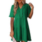 Vestido feminino com decote em V e babados em camadas