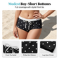 Conjunto de biquíni com top halter às bolinhas e calções curtos