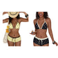 Conjunto de biquíni com top halter às bolinhas e calções curtos