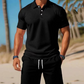Conjunto de verão de 2 peças para homem: polo e calçõe