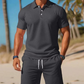 Conjunto de verão de 2 peças para homem: polo e calçõe