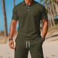 Conjunto de verão de 2 peças para homem: polo e calçõe
