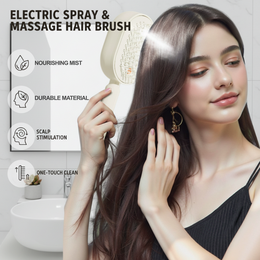 📢📢50% de desconto!! ⏰Pente elétrico de massagem com pulverizador✨