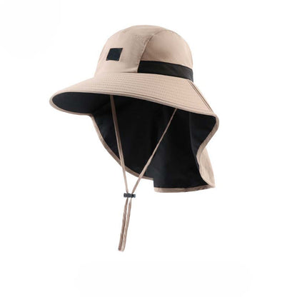 Chapéu de sol de aba larga com proteção para o pescoço e FPS 50