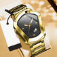 Relógio de quartzo masculino em forma de losang