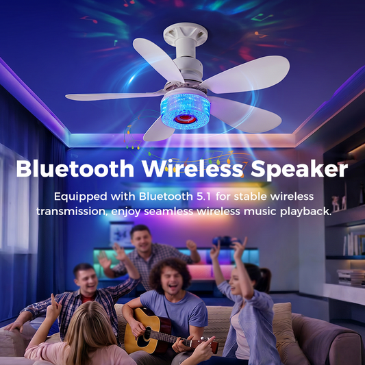 🥳PROMOÇÃO DE 2026🥳💞Mais de 50 mil unidades vendidas!⏳✨Ventilador de teto 3 em 1 com luz e altifalante Bluetoot