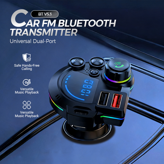 📻 50% DE DESCONTO AGORA! 🚗 Transmissor FM Bluetooth universal de duas portas para automóvel – Música sem fios, chamadas em modo mãos-livres e carregador USB duplo