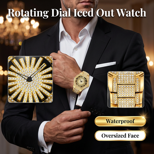 🔥50% DE DESCONTO por tempo limitado🔥Relógio masculino com mostrador giratório e detalhes em diamante