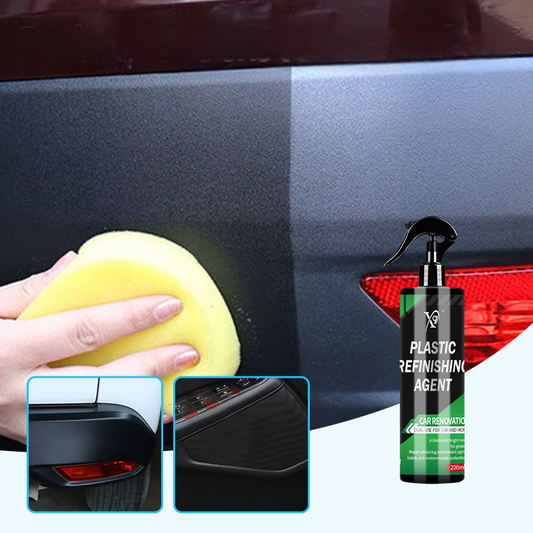 🔥 50% OFF – Spray renovador para plásticos internos do carro | Remove marcas brancas, restaura o brilho original