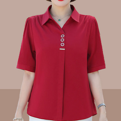 🔥 50% OFF – Blusa feminina manga curta (cor lisa) | Leve, respirável, combina com tudo