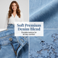 💙 50% OFF – Saia jeans lápis com detalhe renda | Bodycon, valoriza as curvas, ideal para looks noturno