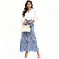 💙 50% OFF – Saia jeans lápis com detalhe renda | Bodycon, valoriza as curvas, ideal para looks noturno