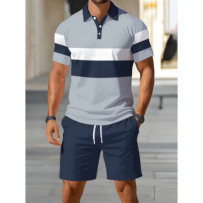 Conjunto de duas peças para homem: camisa e calções