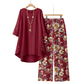 🔥 Último dia! 50% de desconto NOVO Conjunto de 2 peças para senhora em algodão e linho ✨ Estampado floral boho, confortável e respirável para o verão e as férias
