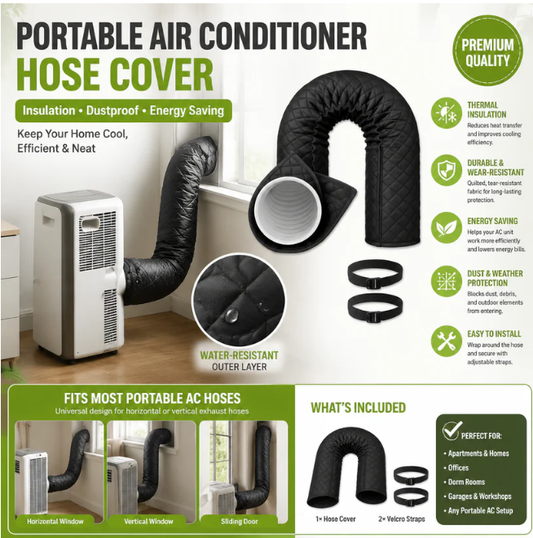 🌀 50% DE DESCONTO! ❄️ Capa isolante para tubos de ar condicionado portáteis – Isolante e à prova de pó – Reduz a condensação e protege o tubo – perfeita para dias quentes, fácil de instalar e com material resistente 🌬️✨