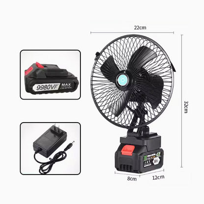 Ventilador sem fios recarregável, portátil e para acampamento ao ar livre