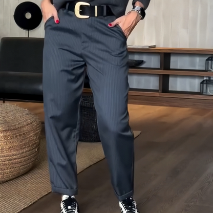 👖🔥 ÚLTIMO DIA: 50% DE DESCONTO! Calças de senhora de cintura alta e corte reto – Casuais e versáteis, tanto para o escritório como para o dia a dia 🖤