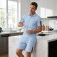 Conjunto casual de camisola de manga curta e calções para homem