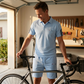 Conjunto casual de camisola de manga curta e calções para homem
