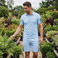 Conjunto casual de camisola de manga curta e calções para homem