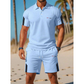 Conjunto casual de camisola de manga curta e calções para homem