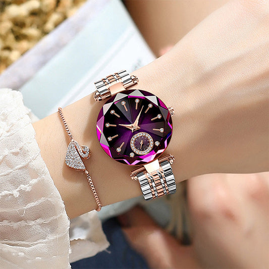 💎👑Oferta especial do Dia da Deusa: 50% de desconto🌟 Relógio de luxo feminino em aço inoxidável, brilhante e à prova de água — estilo elegante, brilho deslumbrante, o presente perfeito!