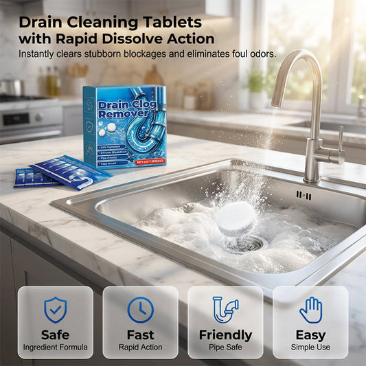 💊 50% OFF – Effervescent drain clog remover tablets | Dissolves hair, grease & odors in minutes 🚿