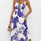 🥳LIQUIDAÇÃO 2026🥳💞Mais de 50 000 VENDIDOS!🌼Vestido floral com alças finas – Costas franzidas, corte em A e leve