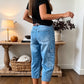 👖 Calças de ganga de cintura alta e corte curto – Pernas largas e corte lisonjeador 💙